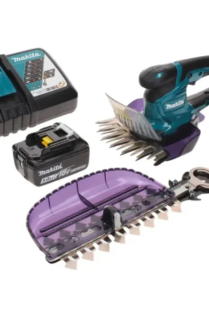 Réduction Cisaille à gazon sans fil Makita DUM 604 RT1X 18 V avec lame de coupe à herbe et à arbustes + 1 batterie 5,0 Ah + chargeur