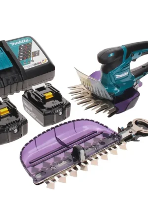 Bon Marché Cisaille à gazon sans fil Makita DUM 604 RTX 18 V avec lame de coupe à herbe et à arbustes + 2 batteries 5,0 Ah + chargeur