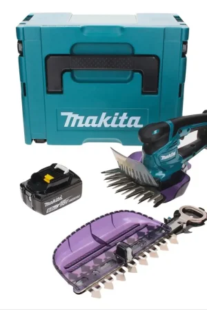 Cisaille à gazon sans fil Makita DUM 604 G1XJ 18 V avec lame de cisaille à herbe et arbustes + 1x batterie 6,0 Ah + Makpac - sans chargeur Meilleure Vente