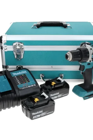 Remise Makita DDF 484 SFTX perceuse-visseuse sans fil 18 V 54 Nm sans balais + 2 batteries 3,0 Ah + chargeur + jeu de 70 forets + coffret en aluminium TX