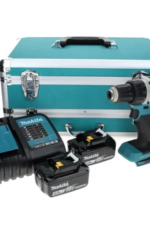 Makita DDF 484 SMTX Perceuse-visseuse sans fil 18 V 54 Nm Brushless + 2x Batteries 4.0 Ah + Chargeur + Jeu de mèches - 70 pièces + Mallette en aluminium TX Promotion Saisonnière