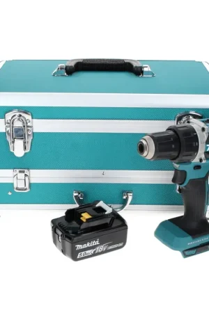 Makita DDF 484 T1TX Perceuse-visseuse sans fil 18 V 54 Nm Brushless + 1x Batterie 5,0 Ah + Jeu de mèches 70 pièces + Mallette en aluminium TX - sans chargeur Réduction