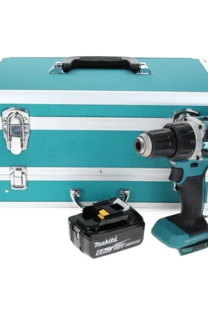Nouvel Arrivage Makita DDF 484 G1TX Perceuse-visseuse sans fil 18 V 54 Nm Brushless + 1x Batterie 6,0 Ah + Jeu de mèches - 70 pièces + Coffret en aluminium TX - sans chargeur