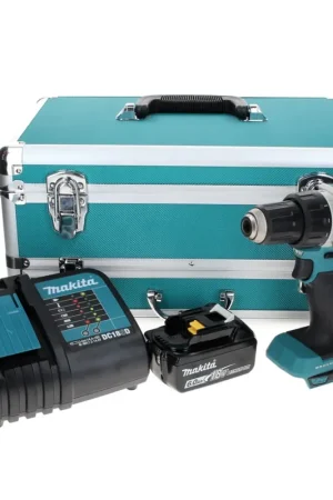 Makita DDF 484 SG1TX Perceuse-visseuse sans fil 18 V 54 Nm Brushless + 1x Batterie 6,0 Ah + Chargeur + Jeu de mèches - 70 pièces + Mallette en aluminium TX Affaire À Saisir