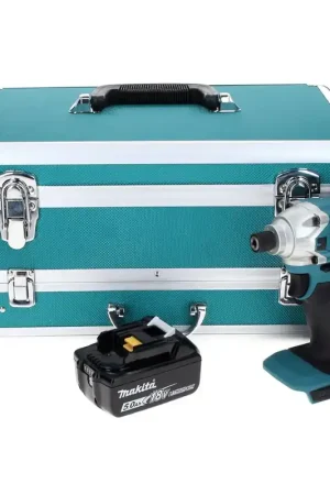 Acheter Direct Makita DTD 156 T1TX Clé à chocs sans fil 18 V 155 Nm + 1x batterie 5,0 Ah + jeu de 70 forets + coffret en aluminium TX - sans chargeur