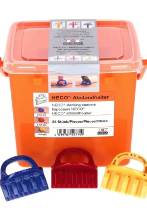 Dernier Modèle HECO Set d'espaceurs pour terrasse, 3-5-7 mm, 24 pcs + coffret (49774)