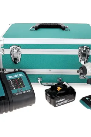 Vente Directe Makita DTW 180 SG1TX Visseuse à chocs sans fil 18 V 180 Nm 3/8" Brushless + 1x Batterie 6.0 Ah + Chargeur + Jeu de mèches 70 pièces + Mallette TX