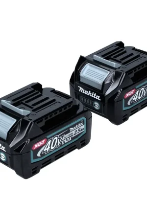 Makita Kit batterie 40 V avec 2x BL 4025 2,5 Ah ( 2x 191B36-3 ) XGT Batterie Li-Ion IP64 avec indicateur LED Bon Marché