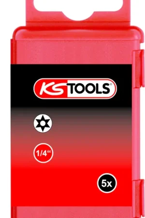 Commander Vite KS TOOLS 1/4' Embout de vissage Torx percé, 75mm, TB40, pack de 5 ( 911.7709 )