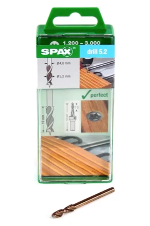 SPAX Foret Drill 5.2 mm pour le bois sur les terrasses en aluminium 19 mm de Longueur de filetage (5009409875005) Pas Cher