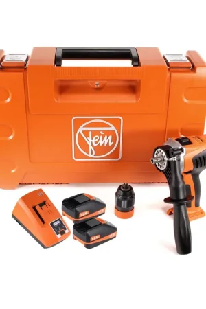 FEIN ASCM 18 QM Perceuse-visseuse sans fil - 4 vitesses 18V 90Nm ( 71161164000 ) Set + Coffret de transport + 2x Batteries 3,0 Ah + Chargeur Authentique