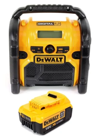 Dernier Modèle Radio de chantier à batterie DeWalt DCR 020 DAB+ + 1x batterie 4,0 Ah - sans chargeur