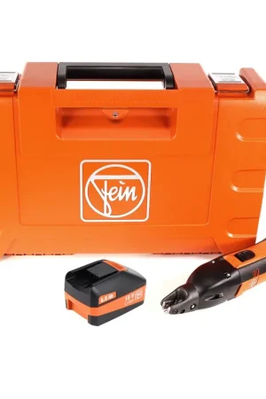 Certifié FEIN ABSS 18 1.6 E Cisaille sans fil maniable jusqu'à 1,6 mm 18V ( 71300361000 ) Set + Coffret de transport + 1x Batterie 6,0 Ah - sans chargeur