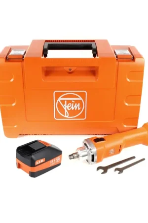 Acheter En Ligne FEIN AGSZ 18-280 BL Meuleuse droite sans fil 18V ( 71230162000 ) Set + Coffret de transport + 1x Batterie High Powe 6,0 Ah - sans chargeur