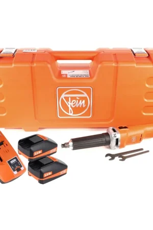 Top Vente FEIN AGSZ 18-280 LBL Meuleuse droite sans fil 18V ( 71230162000 ) Set + Coffret de transport + 2x Batteries High Powe 3,0 Ah + Chargeur