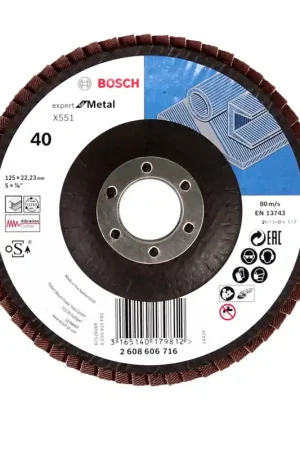Offre Exclusive Bosch X551 Disques à lamelles Expert for Metal 125mm, K40, 100 pièces (100x 2608606716)
