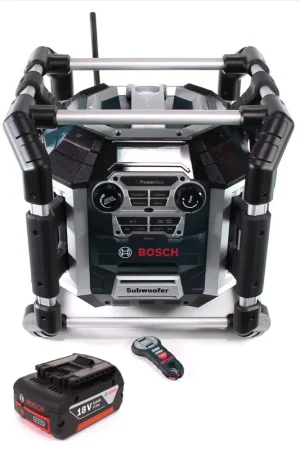 Bosch GML 50 chargeur radio de batterie radio de chantier 18V 50W IP54 + 1x batterie 3,0Ah - sans chargeur Prix Cassé
