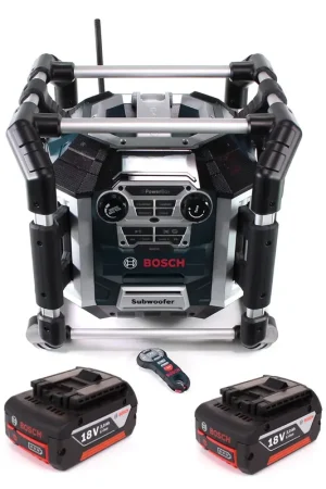 Bosch GML 50 chargeur radio de batterie radio de chantier 18V 50W IP54 + 2x batteries 3,0Ah - sans chargeur Réduction