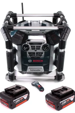Bosch GML 50 chargeur radio de batterie radio de chantier 18V 50W IP54 + 2x batteries 4,0Ah - sans chargeur Achetez Aujourd'hui