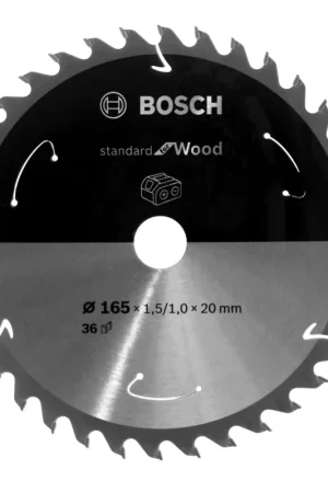 Bosch Lame de scie circulaire Standard pour bois 165 x 1,5 x 20 / 16 mm - 36 dents ( 2608837686 ) Meilleure Vente