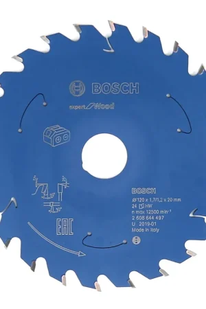 Bosch Lame de scie circulaire Expert pour bois 120 x 1,2 x 20 mm - 24 dents pour bois ( 2608644497 ) Réduction