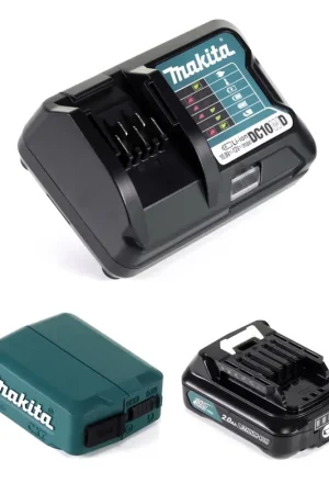 Makita DEAADP08 WA1 Adaptateur USB pour batteries rechargeables 10,8V-12V + batterie 2,0 Ah ( 197396-9 ) + chargeur ( 197343-0 ) Achetez Aujourd'hui