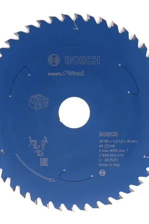 Bosch Lame de scie circulaire Expert for Wood 190 x 1,0 x 30 mm - 48 dents pour bois ( 2608644514 ) Marque