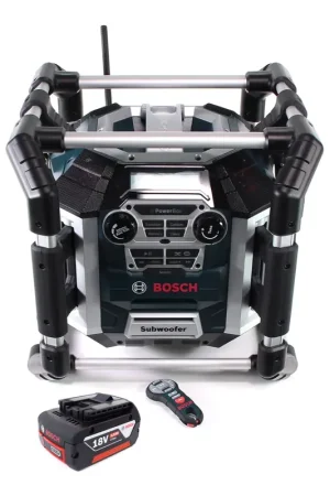 Bosch GML 50 chargeur radio de batterie radio de chantier 18V 50W IP54 + 1x batterie 5,0Ah - sans chargeur Vente Directe