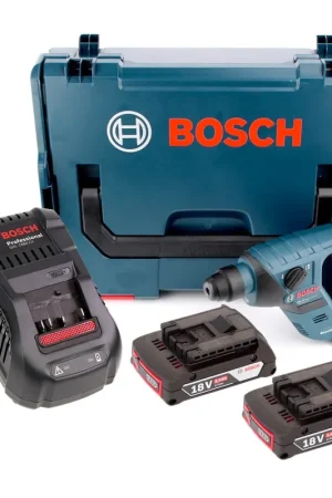 Marteau perforateur à batterie Bosch GBH 18 V-LI 18 V SDS-Plus + L-Boxx + 2x batterie 2,0 Ah + 1x chargeur Paiement Sécurisé