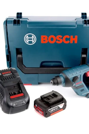 Soldes Marteau perforateur à batterie Bosch GBH 18 V-LI 18V 1,0J SDS-Plus + 1x batterie 3,0Ah + chargeur + L-Boxx