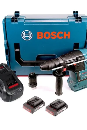 Bosch GBH 18V-26 F Marteau perforateur sans fil 18V 2.6J sans balai SDS plus + 2x Batteries 2.0Ah + Chargeur rapide + Coffret L-Boxx Expédition Rapide