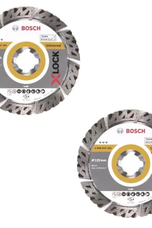 Retour Gratuit Bosch X-LOCK Disques à tronçonner diamantés 125 x 22,23mm Idéal pour Universal ( 2x 2608615161 )