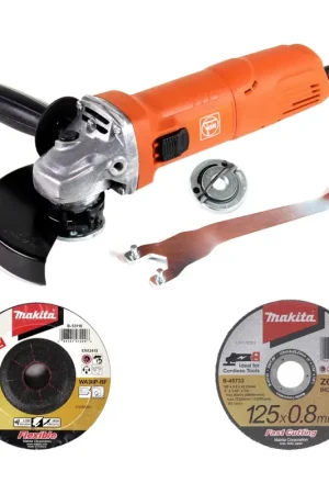 Affaire À Saisir Meuleuse d'angle FEIN WSG 7-125 700W 125mm + écrou à serrage rapide + disques à tronçonner Makita + disques abrasifs