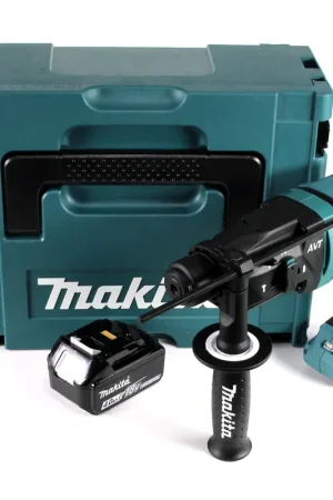 Satisfait Ou Remboursé Makita DHR 182 M1J marteau perforateur sur batterie 18V 1,7J SDS plus brushless + 1x batterie 4,0Ah + Makpac - sans chargeur