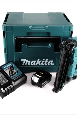 Quantité Limitée Makita DBN 600 RT1J cloueuse à tête d'emballage avec batterie 18 V + 1x batterie 5,0 Ah + chargeur + Makpac