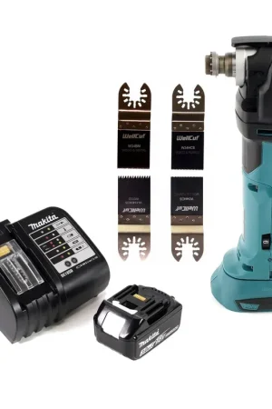 Expédié Aujourd'hui Makita DTM 51 SF1 Outil multifonction sans fil 18V + 1x Batterie 3.0Ah + Chargeur + 4x Lames de scie