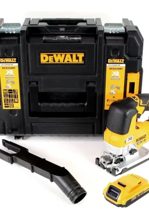 Bon Marché DeWalt DCS 334 NT Scie sauteuse pendulaire sans fil Brushless 18V + 1x Batterie 2,0Ah + Coffret de transport - sans chargeur