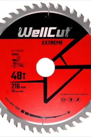 Quantité Limitée WellCut WC-M2163048 TCT Lame de scie 216 x 2,4 x 30 mm, 48 dents