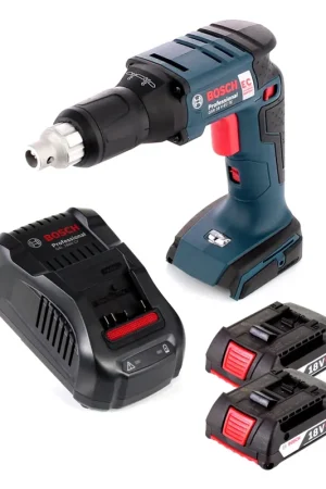 Meilleur Choix Visseuse à cloison sèche sans fil Bosch GSR 18 V-EC TE 18V 1/4" 25Nm sans balais + 2x batterie 2,0Ah + chargeur