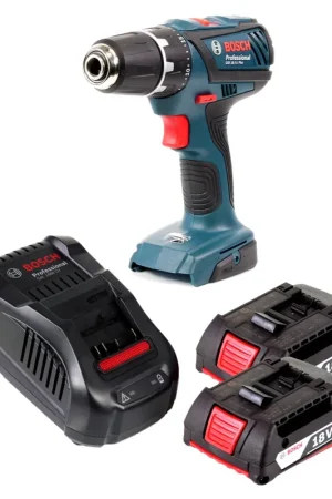 Bosch GSR 18-2 LI Plus Perceuse-visseuse sans fil 18V 63Nm + 2x Batteries 2,0Ah + Chargeur - sans coffret de transport Nouvelle Collection