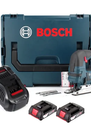 Achetez Aujourd'hui Bosch GST 18 V-LI B Professional Scie sauteuse sans fil 18V + 2x Batteries 2,0Ah + Chargeur + Coffret L-Boxx