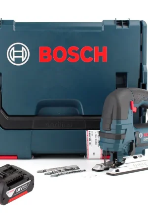 Pas Cher Bosch GST 18 V-LI B Professional Scie sauteuse sans fil 18V + 1x Batterie 3,0Ah + Coffret L-Boxx - sans chargeur