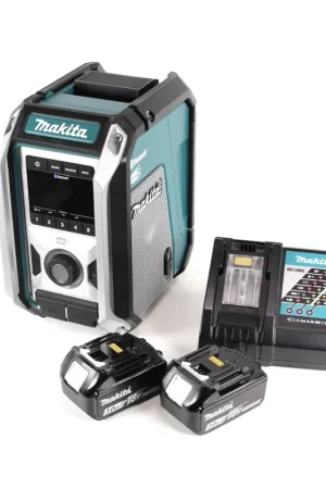 Satisfait Ou Remboursé Makita DMR 115 RF radio de chantier à batterie 12V - 18V Bluetooth DAB+ IP65 + 2x batteries 3,0 Ah + chargeur
