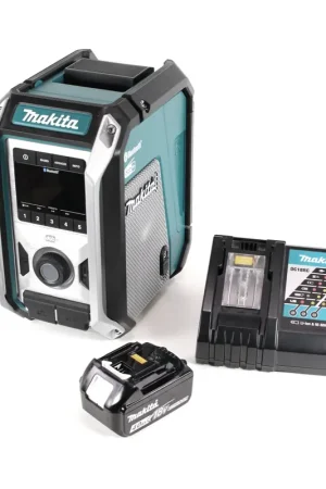 Solde Makita DMR 115 RM1 radio de chantier à batterie 12V - 18V Bluetooth DAB+ IP65 + 1x batterie 4,0 Ah + chargeur