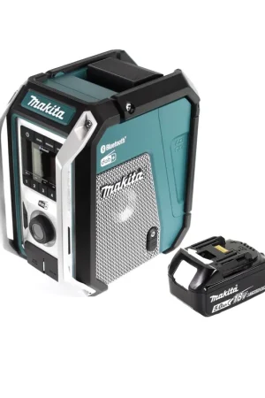 Petit Prix Makita DMR 115 T1 radio de chantier à batterie 12V - 18V Bluetooth DAB+ IP65 + 1x batterie 5,0 Ah, sans chargeur