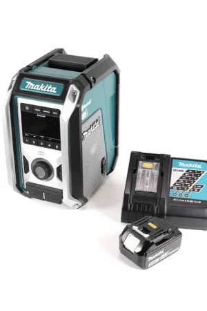 Meilleur Prix Makita DMR 115 RT1 radio de chantier à batterie 12V - 18V Bluetooth DAB+ IP65 + 1x batterie 5,0 Ah + chargeur