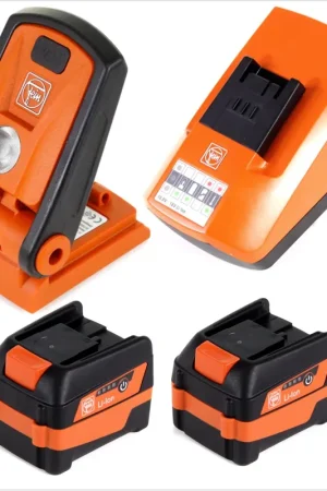 Lampe LED à batterie FEIN ALED 12 12-18V + 2x batterie 6,0Ah 12V + chargeur rapide ALG 50 Vente Flash