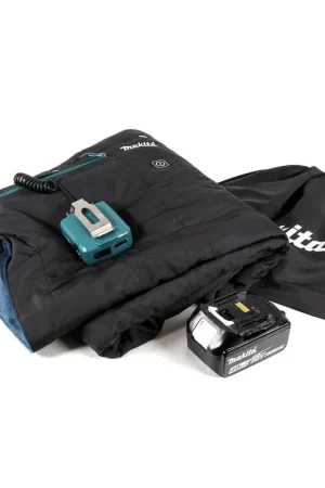 Jusqu'à Épuisement Des Stocks Couverture chauffante Makita DCB 200 M1A 14,4V - 18V 3 niveaux de chauffage Connexion USB + 1x batterie 4,0Ah - sans chargeur