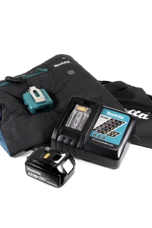 Couverture chauffante Makita DCB 200 RM1A 14,4V - 18V 3 niveaux de chauffage Connexion USB + 1x batterie 4,0Ah + chargeur Solde