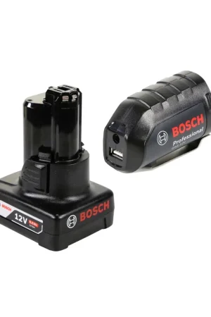 Produit De Marque Bosch USB Power Set 12V 1x batterie 6,0Ah + adaptateur de fixation chargeur USB batterie GAA 12V